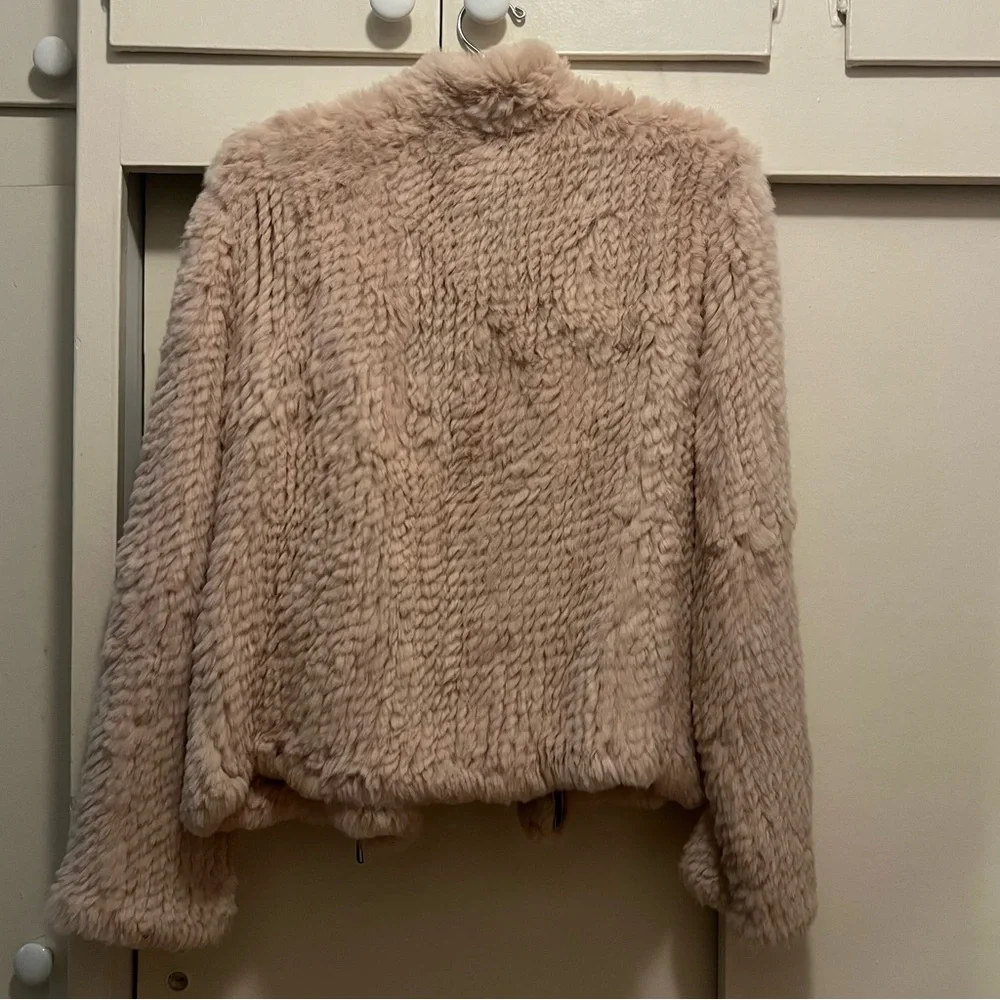 Love Token Blush Pink Rabbit Fur Jacket - Picture 8 of 8